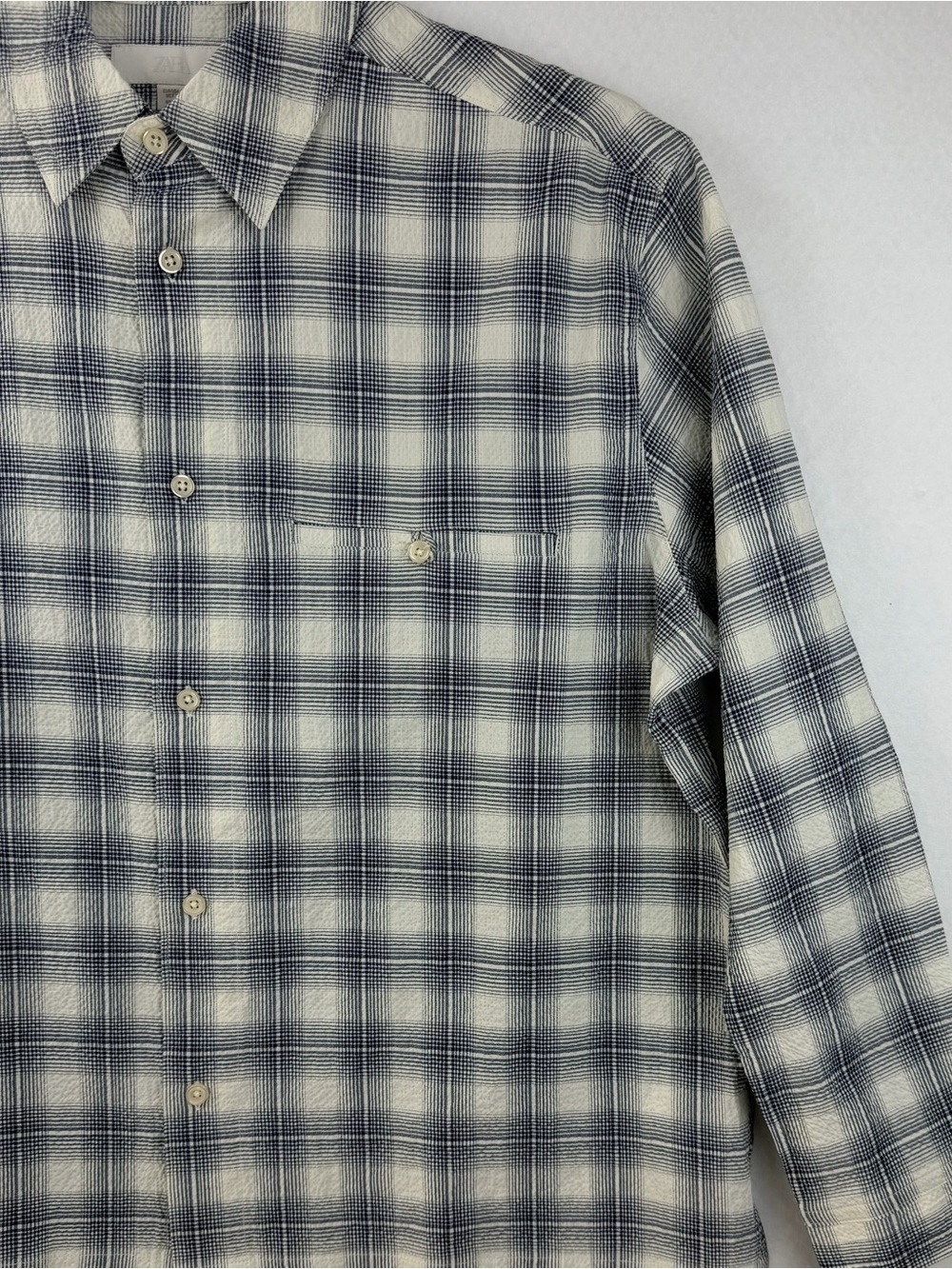 ZARA Men's Plaid Boxy Fit Button-Down Shirt Size S